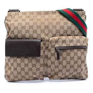Gucci Double Pocket Web Messenger Gg #245277G64B